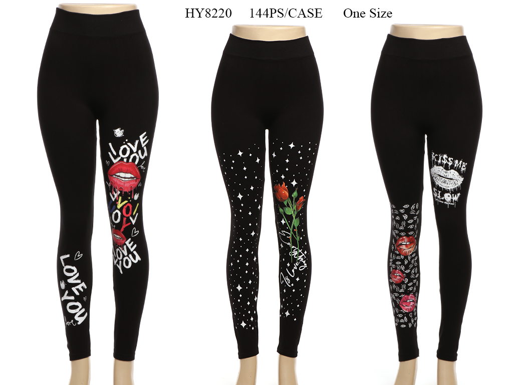 Women's Printed Legging Mix Color One Dozen Wholesale One Size