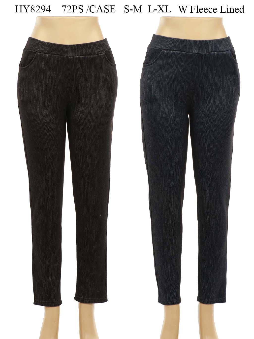 Women's Fleece Lined Pants Mix Color One Dozen Wholesale Size: S-M